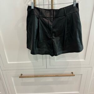 Express Pleated Vegan Leather Shorts